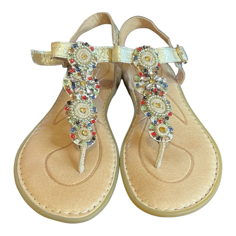BORN Embellished Beaded Sling Back Sandals